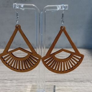 Triangle Wooden Earrings
